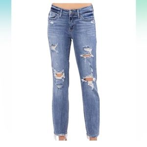 Judy Blue distressed boyfriend fit jeans